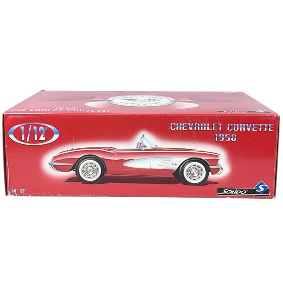 Solido 1958 Chevrolet Corvette Red White #1201 1/12 Scale Diecast Model New - Picture 1 of 16